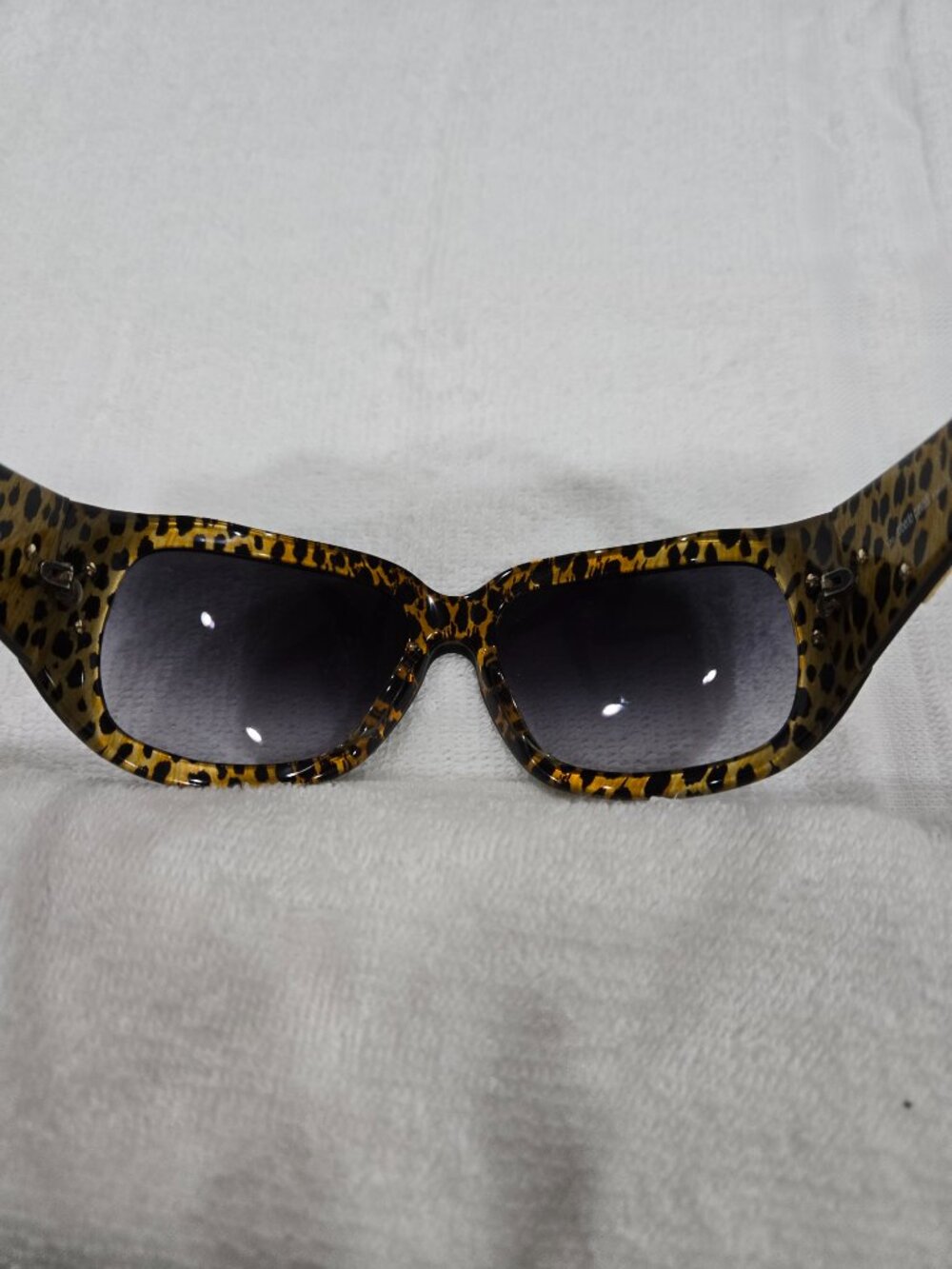 Vintage Robert Cavalli Stato 390S Oversized Black w/ Leopard Print Sunglasses - Picture 2 of 10